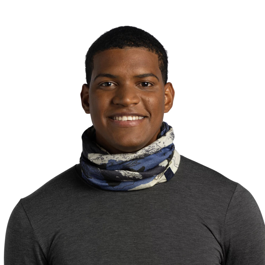 Buff Merino Lightweight Tube Scarf 13885170710 - Granatowe