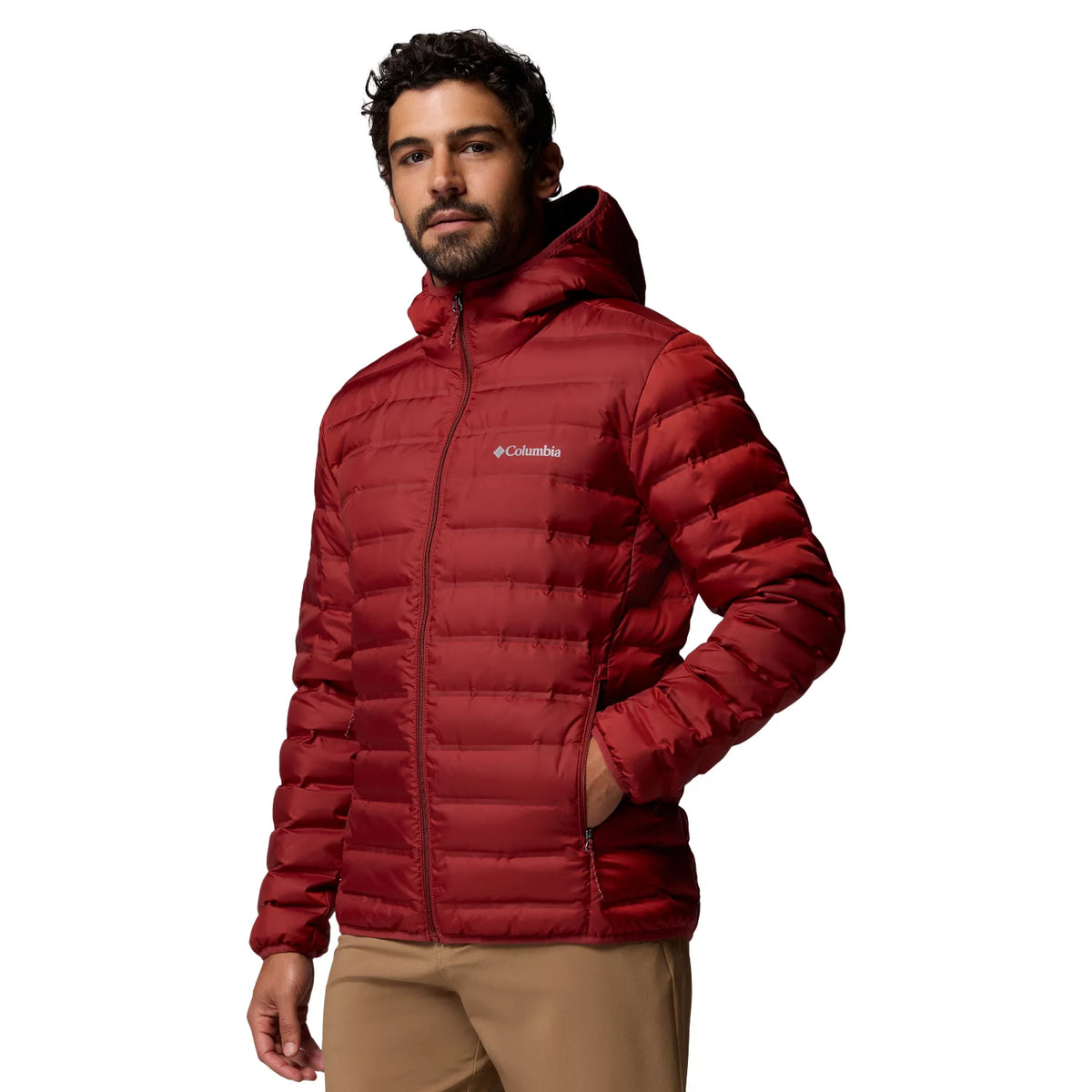 Columbia Lake 22 II Down Hooded Jacket 2086294632 - Czerwone