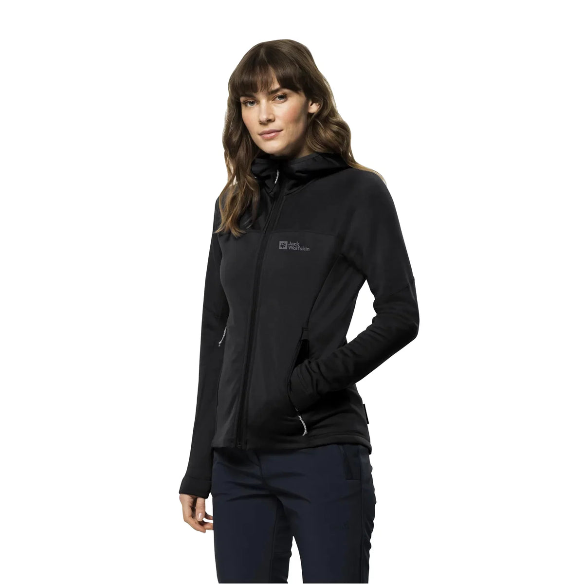 Jack Wolfskin Hirschberg Hooded FZ W 1710871-6000 - Czarne
