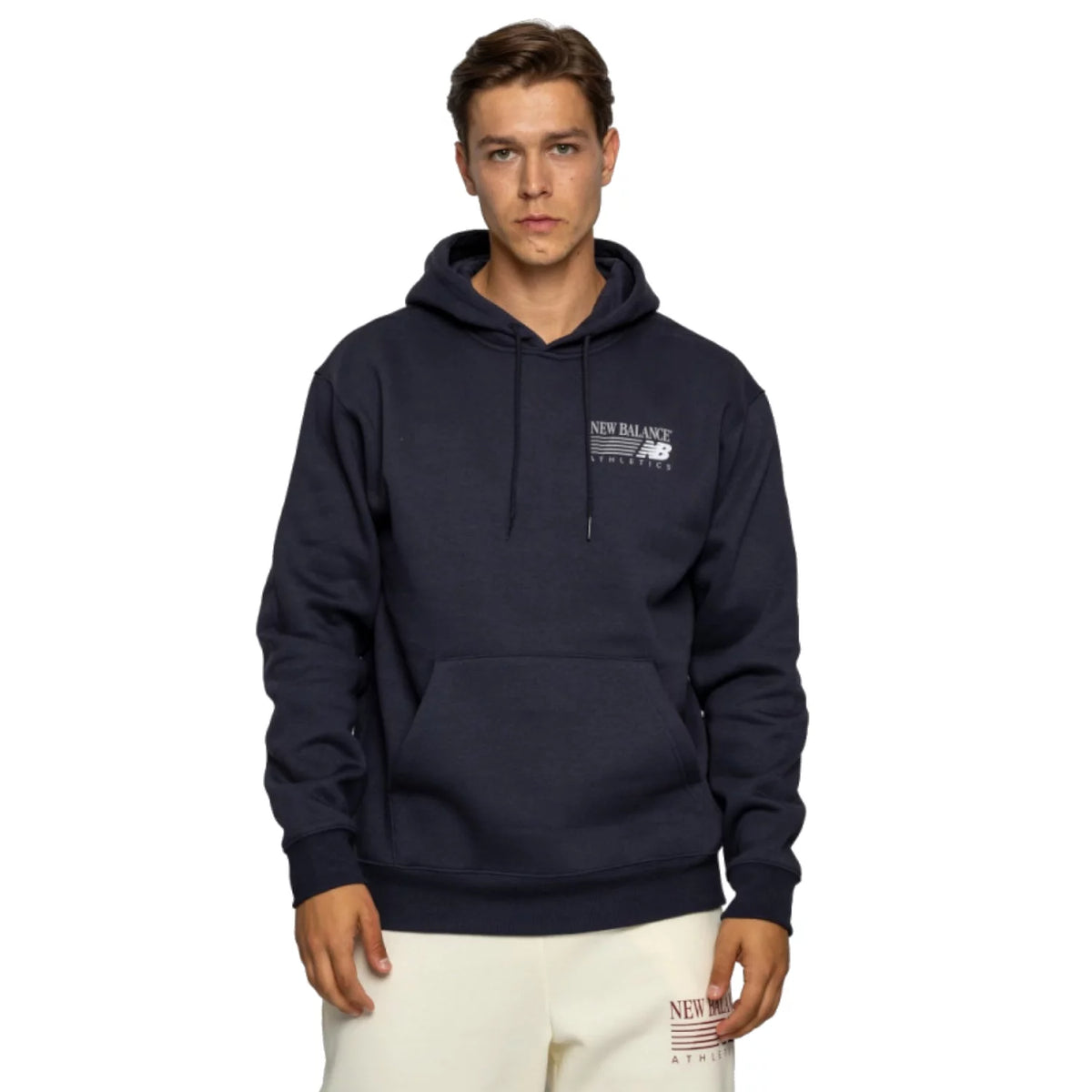 New Balance Reimagined Fleece Hoodie MT62E6VJDNT - Granatowe