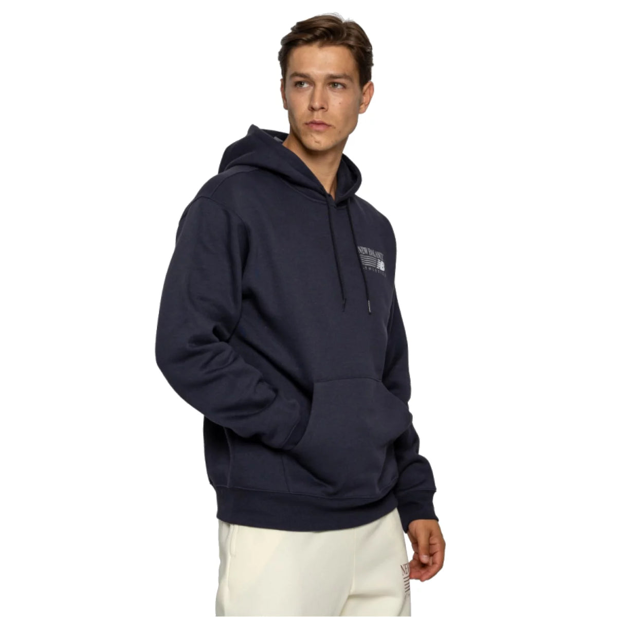 New Balance Reimagined Fleece Hoodie MT62E6VJDNT - Granatowe