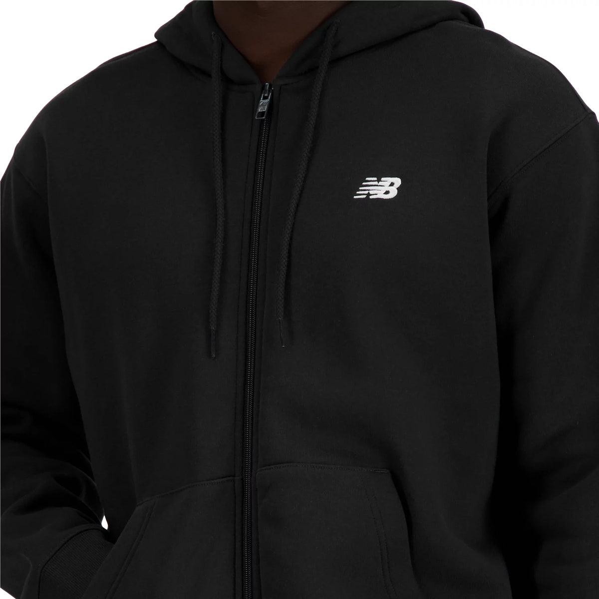 New Balance Sport Essentials Logo Fleece Full Zip MJ41502BK - Czarne