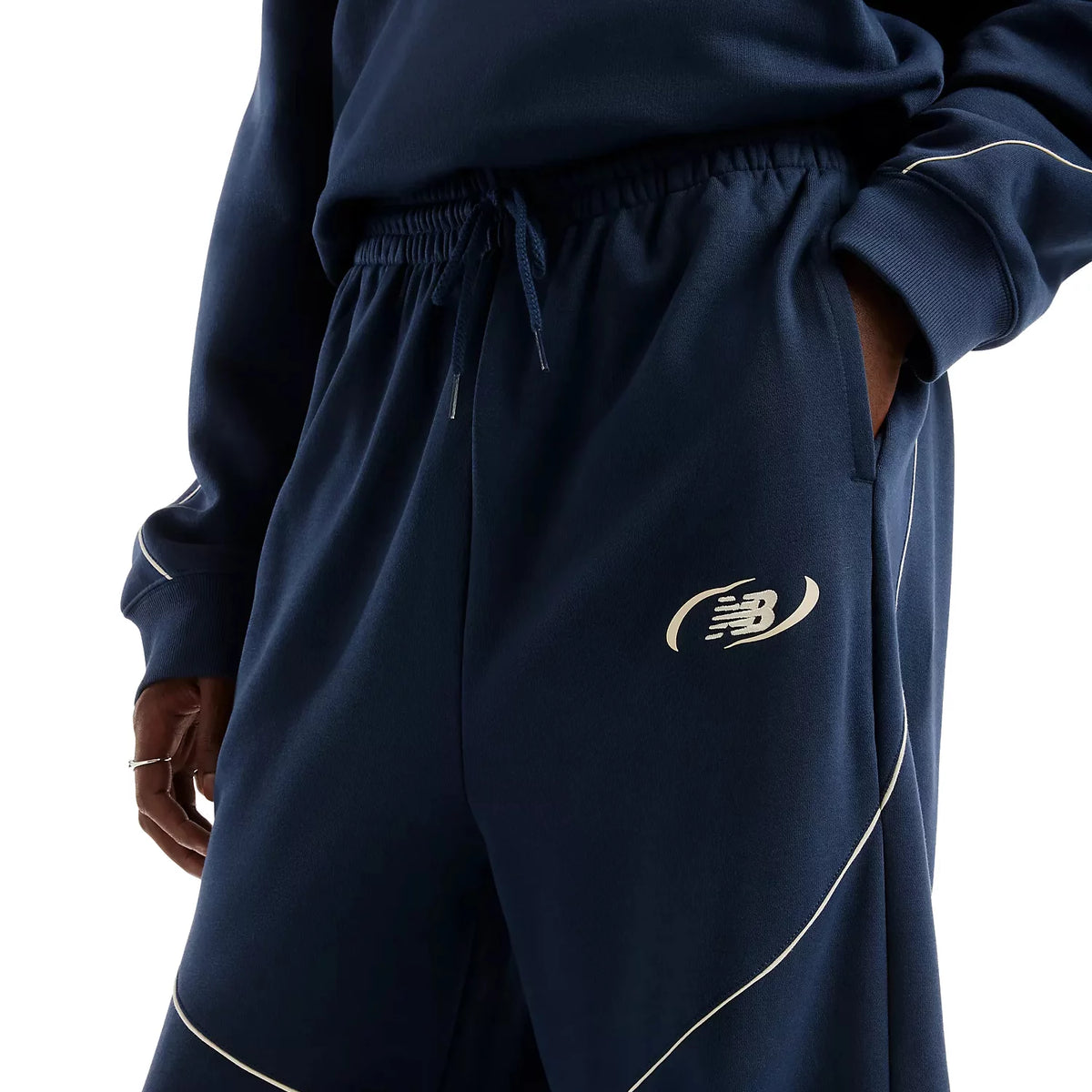 New Balance Trackside French Terry Pant MB62053FNNY - Granatowe
