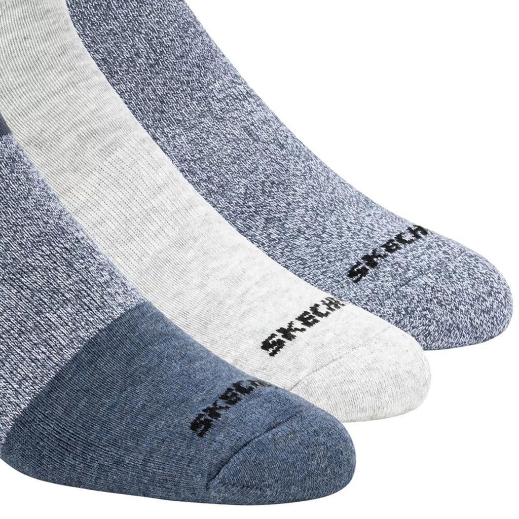 Skechers 3pk Mens Qtr Colorbloc Socks S118998-BLU - Wielokolorowe