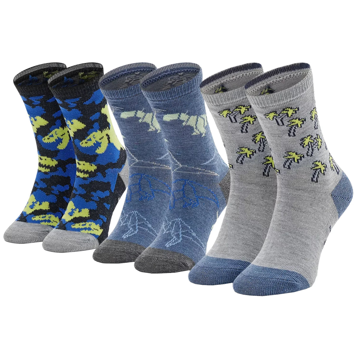 Skechers 3PPK Boys Casual Glow In The Dark Socks SK41078-9303 - Wielokolorowe
