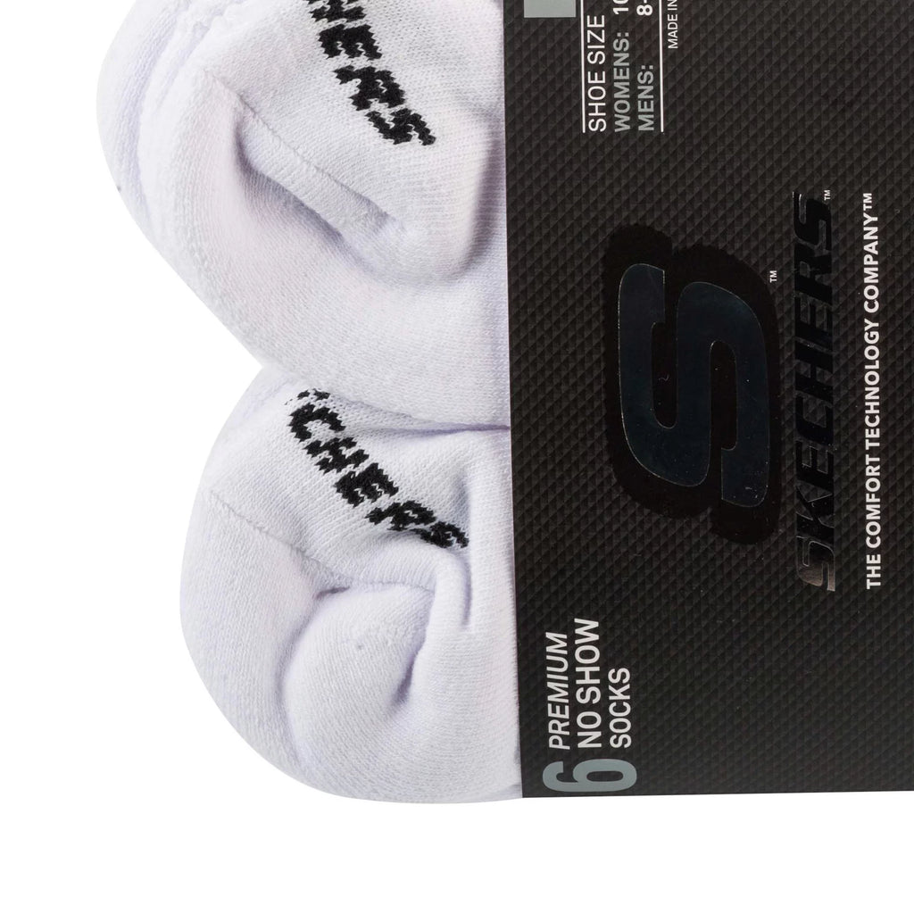 Skechers 6pk Unisex 1/2 Terry Crew Socks S118210-WHT - Białe