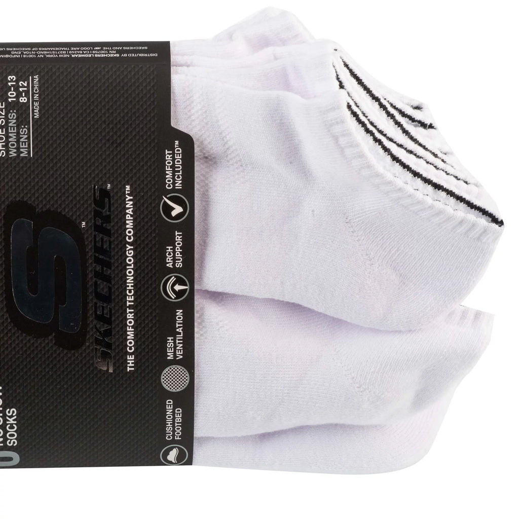 Skechers 6pk Unisex 1/2 Terry Crew Socks S118210-WHT - Białe