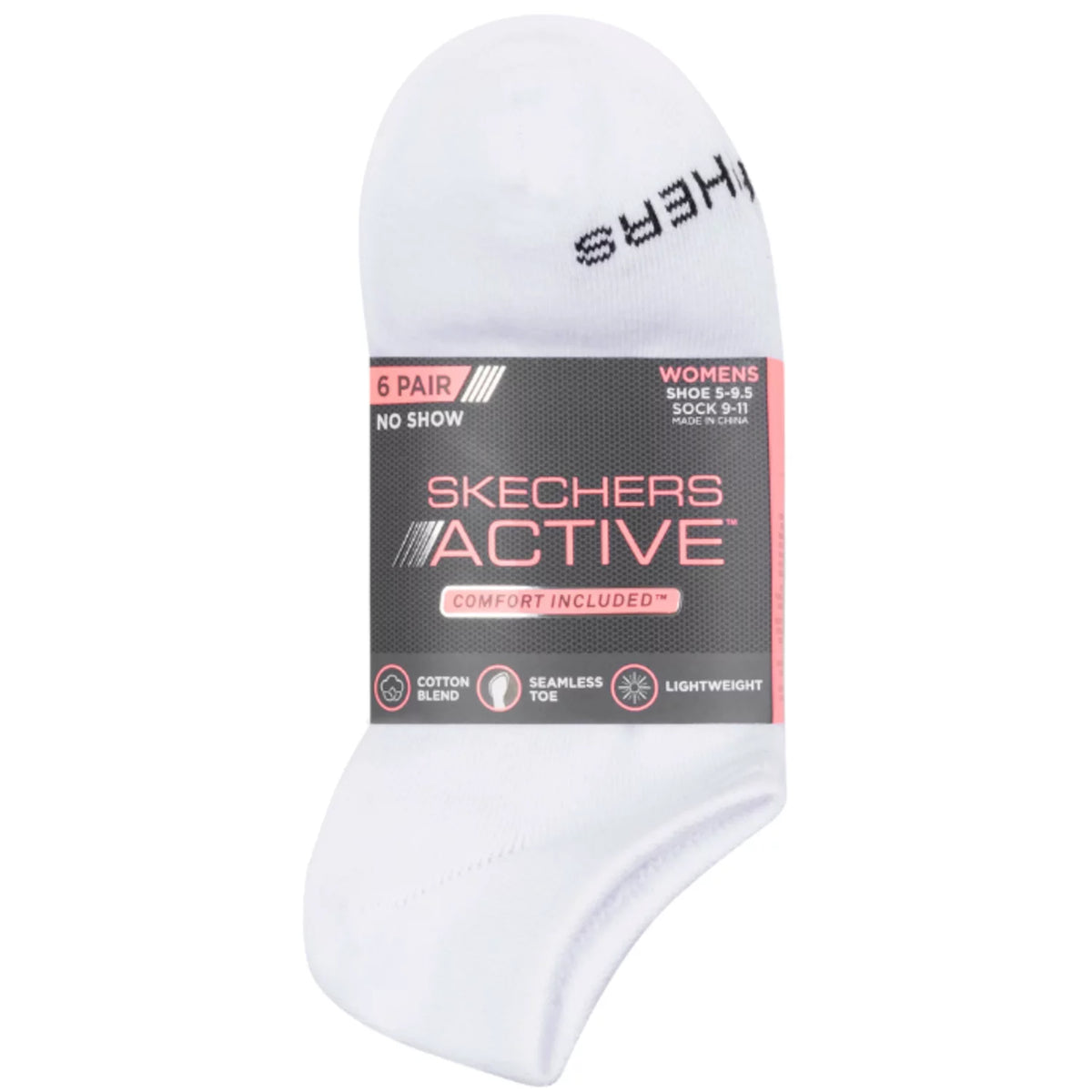 Skechers 6pk Womens Cotton Nshw Socks S116979-WHT - Białe