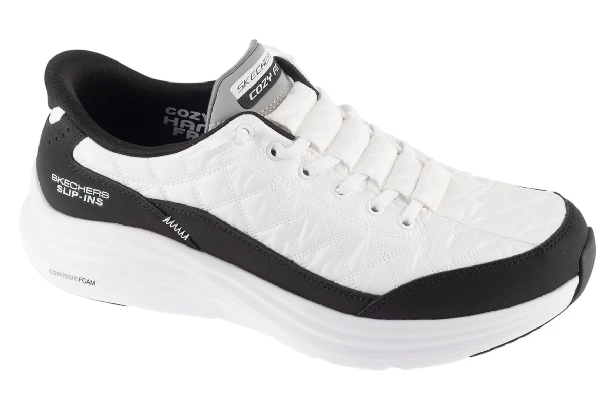 Skechers Slip-Ins: Contour Foam - Cozy 232619-WBK - Białe