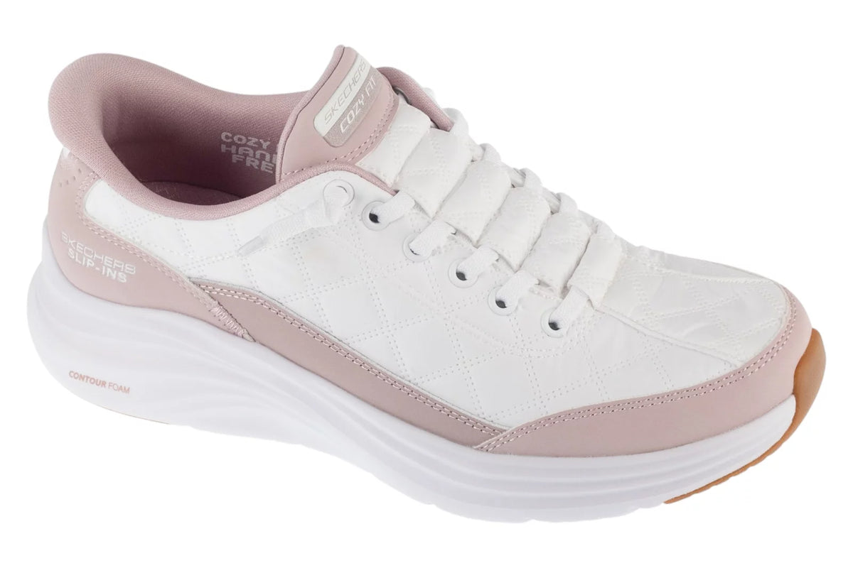 Skechers Slip-ins: Contour Foam - Cozy Fit 150404-LAV - Białe