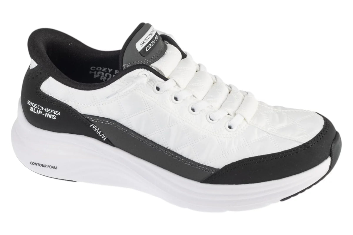 Skechers Slip-ins: Contour Foam - Cozy Fit 150404-WBK - Białe