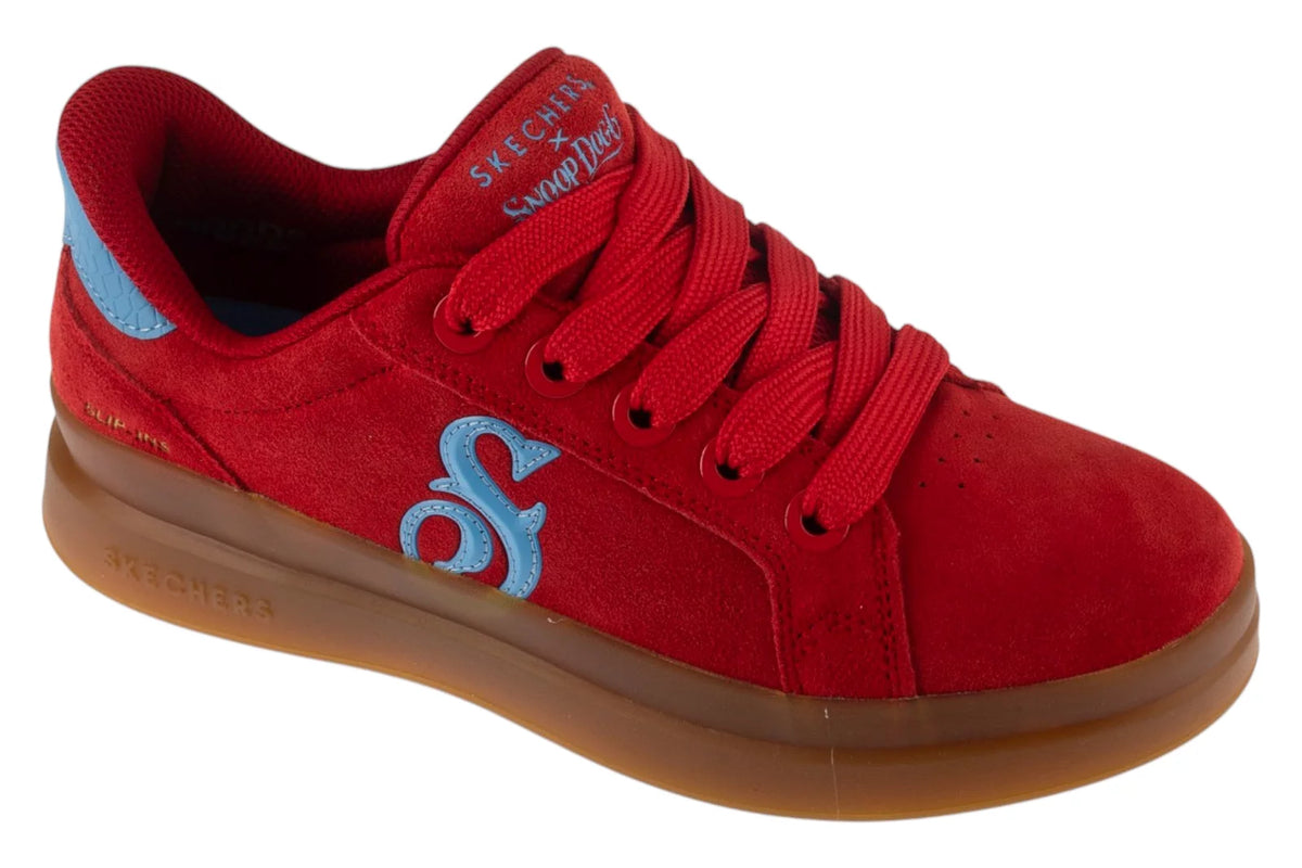 Skechers Slip-Ins Suede Snoop Cupsole Sneaker 186100-RDBL - Czerwone