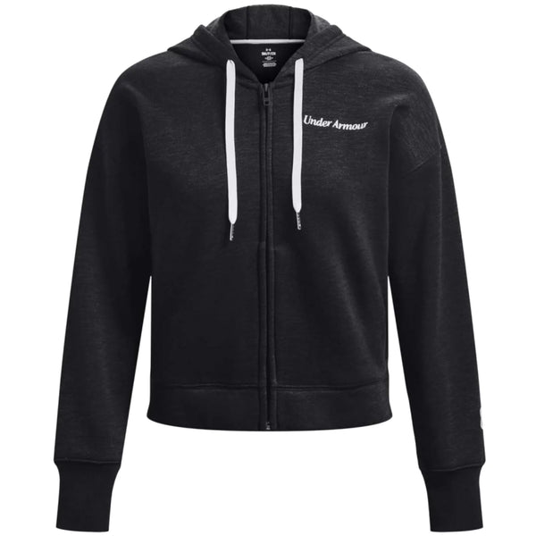 Under Armour Essential Fleece Script FZ Hoodie 1374106-001 - Czarne