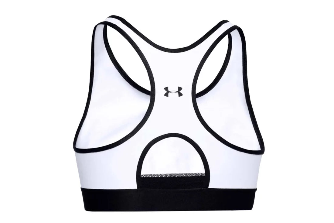 Under Armour Mid Keyhole Graphic Bra 1344333-100 - Białe
