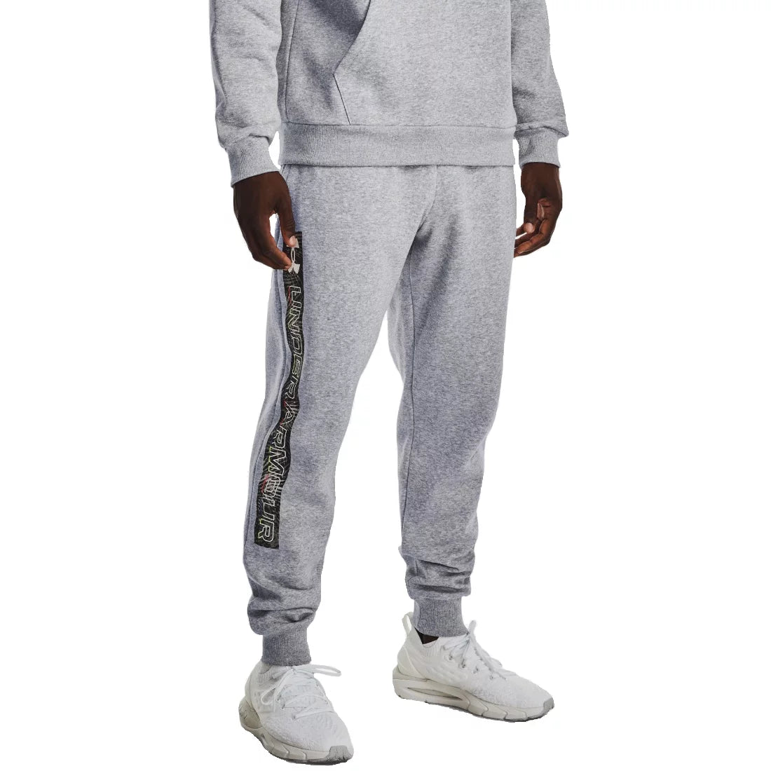 Under Armour Rival Fleece Graphic Joggers 1370351-011 - Szare